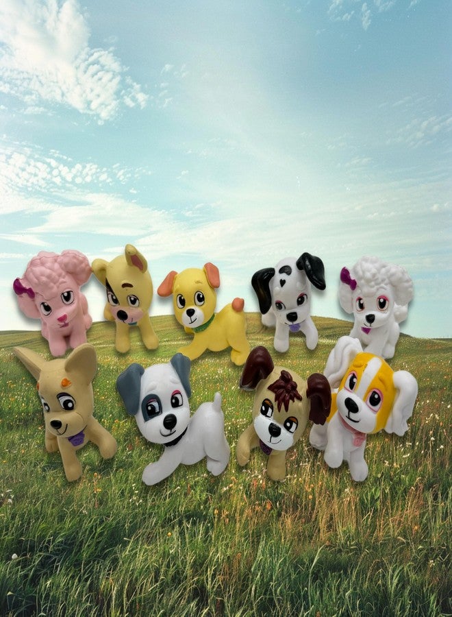 Fevoila Dog Figurines Playset, 9 Pcs Realistic Detailed Puppy Figures Fairy Garden Miniature Dog Figurines Home Desktop Cake Toppers Christmas Birthday Gift - Image 2
